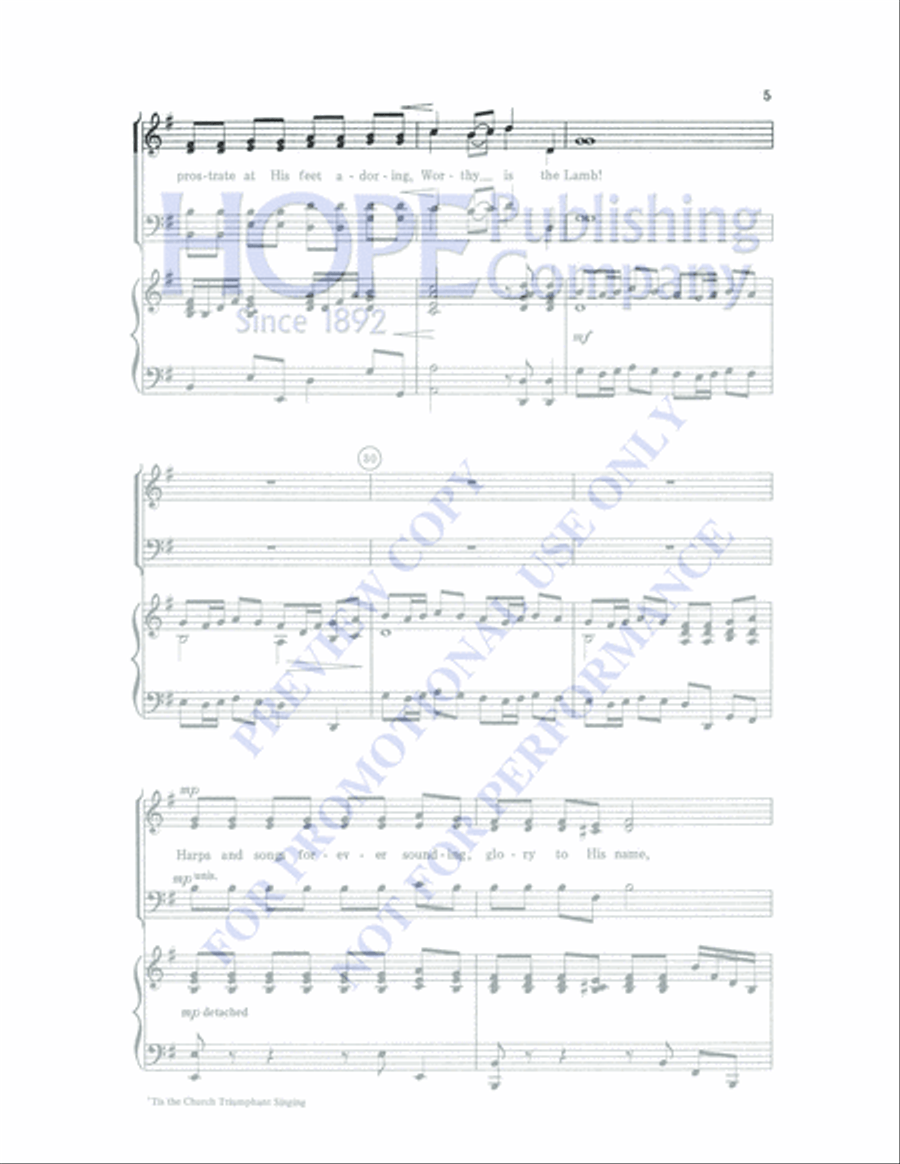 Tis the Church Triumphant Singing 4-Part scores gallery preview page 5