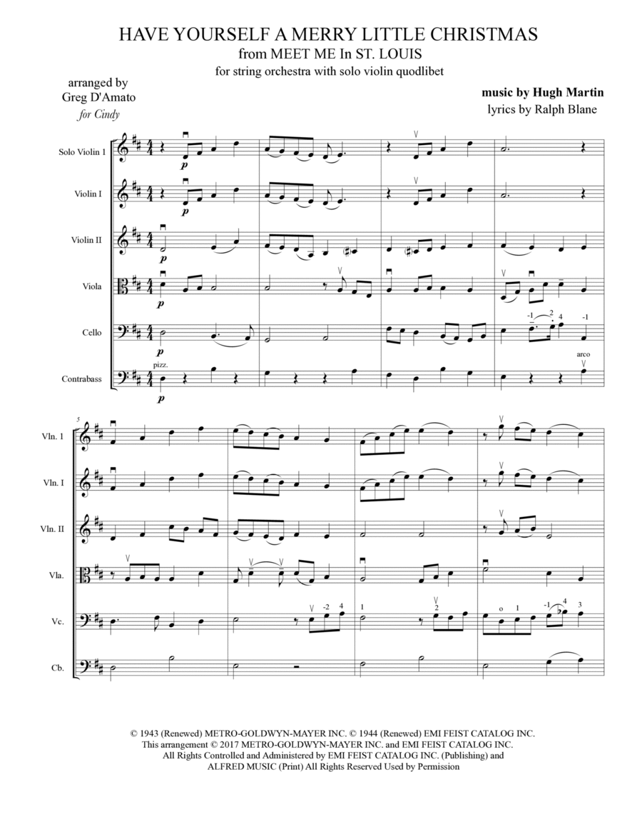 Have Yourself A Merry Little Christmas Chamber Music scores gallery preview page 1