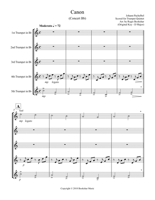Canon (Pachelbel) (Bb) (Trumpet Quintet)