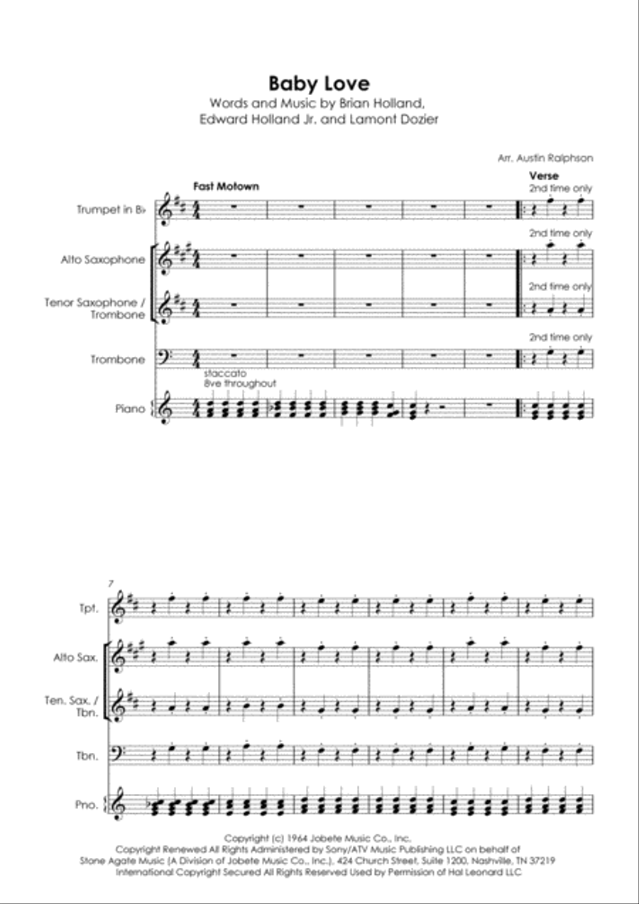 Baby Love Baby Love Tenor Saxophone scores gallery preview page 3