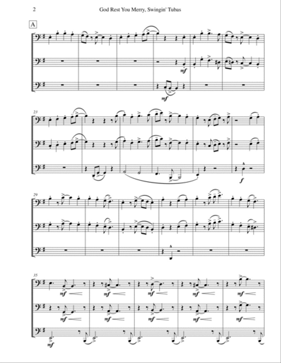 Gentlemen (Tuba Trio), God Rest You Merry Brass Trio scores gallery preview page 2