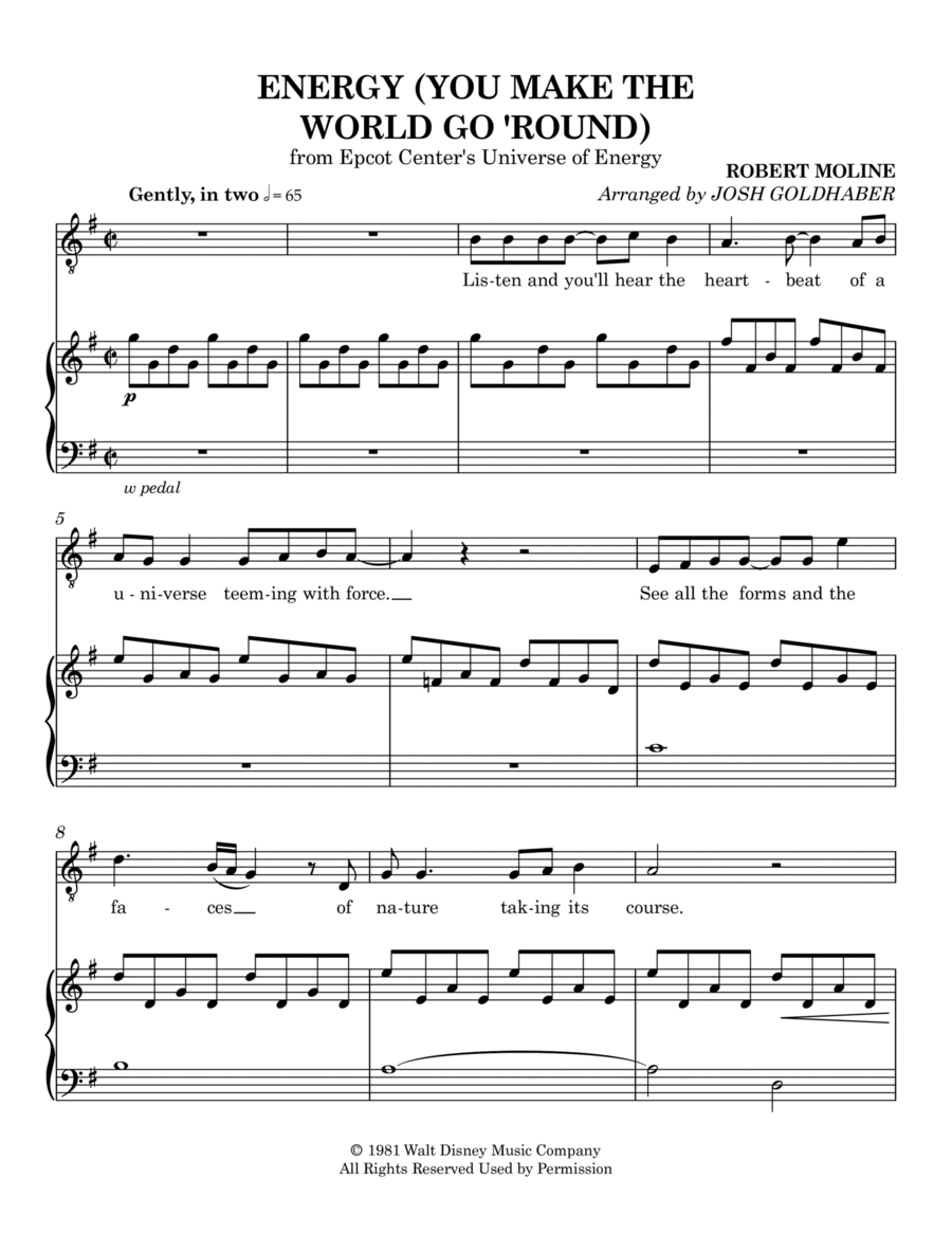 Energy (You Make The World Go 'round) Piano, Vocal scores gallery preview page 1