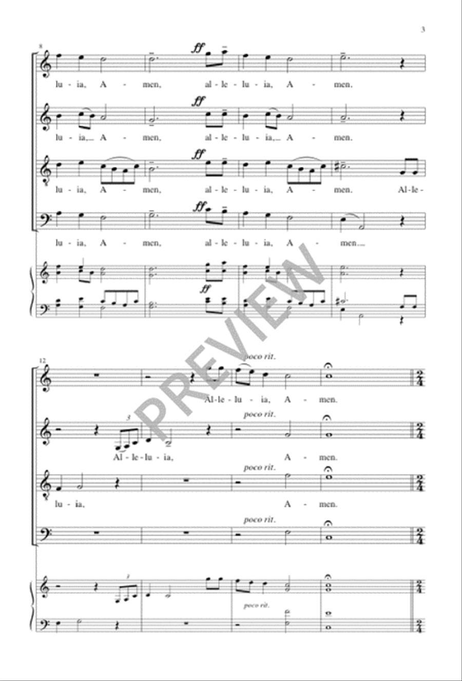Lord, We Give Thanks to Thee 4-Part scores gallery preview page 3