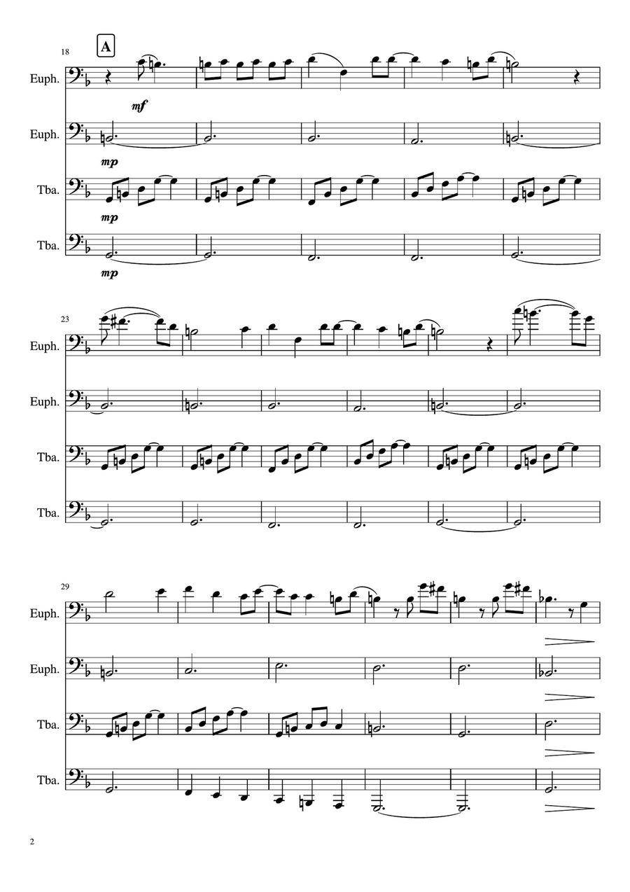 Kiss From A Rose Brass Quartet scores gallery preview page 2