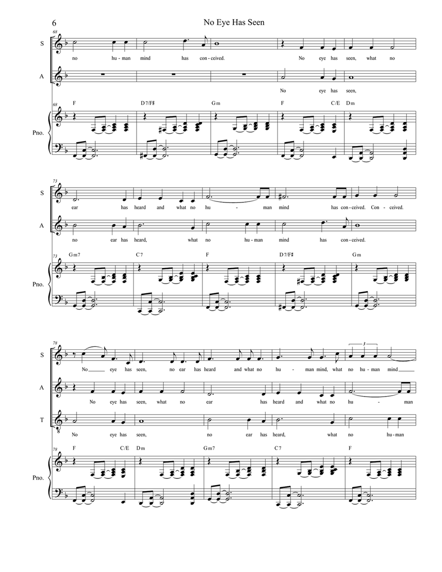 No Eye Has Seen 4-Part scores gallery preview page 6