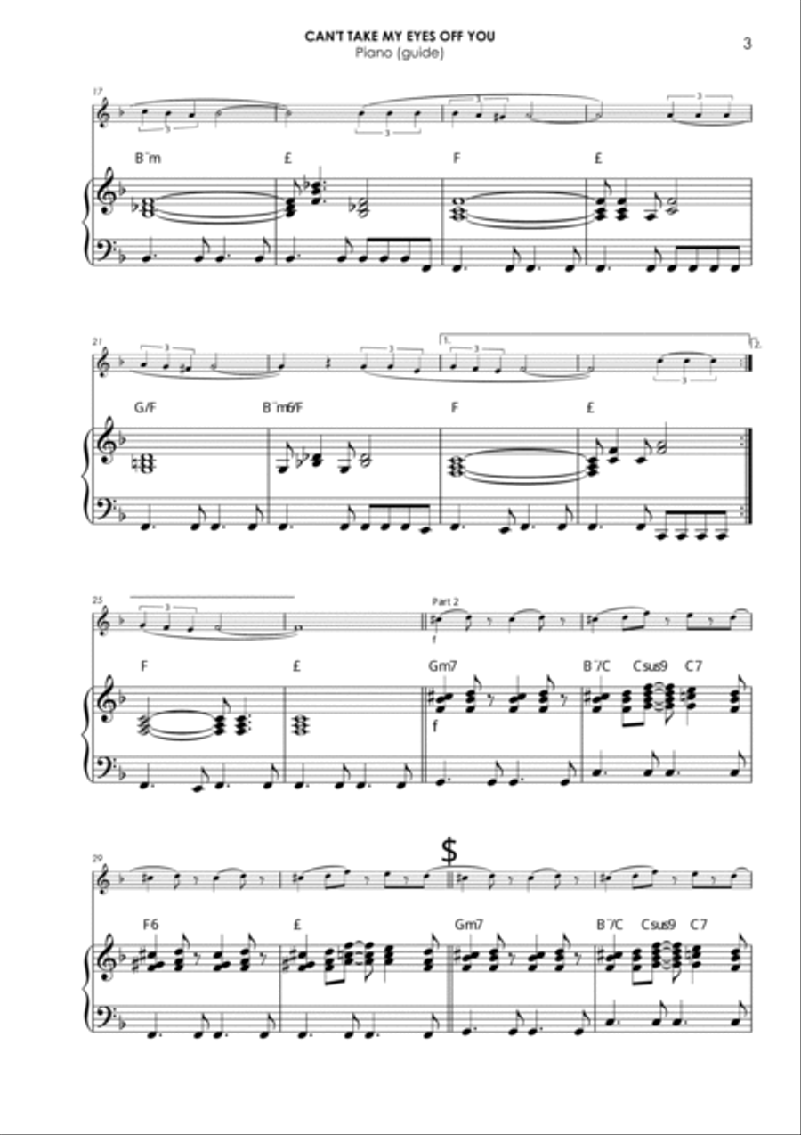 Can't Take My Eyes Off Of You Piano scores gallery preview page 3