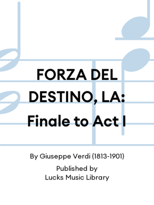 Book cover for FORZA DEL DESTINO, LA: Finale to Act I