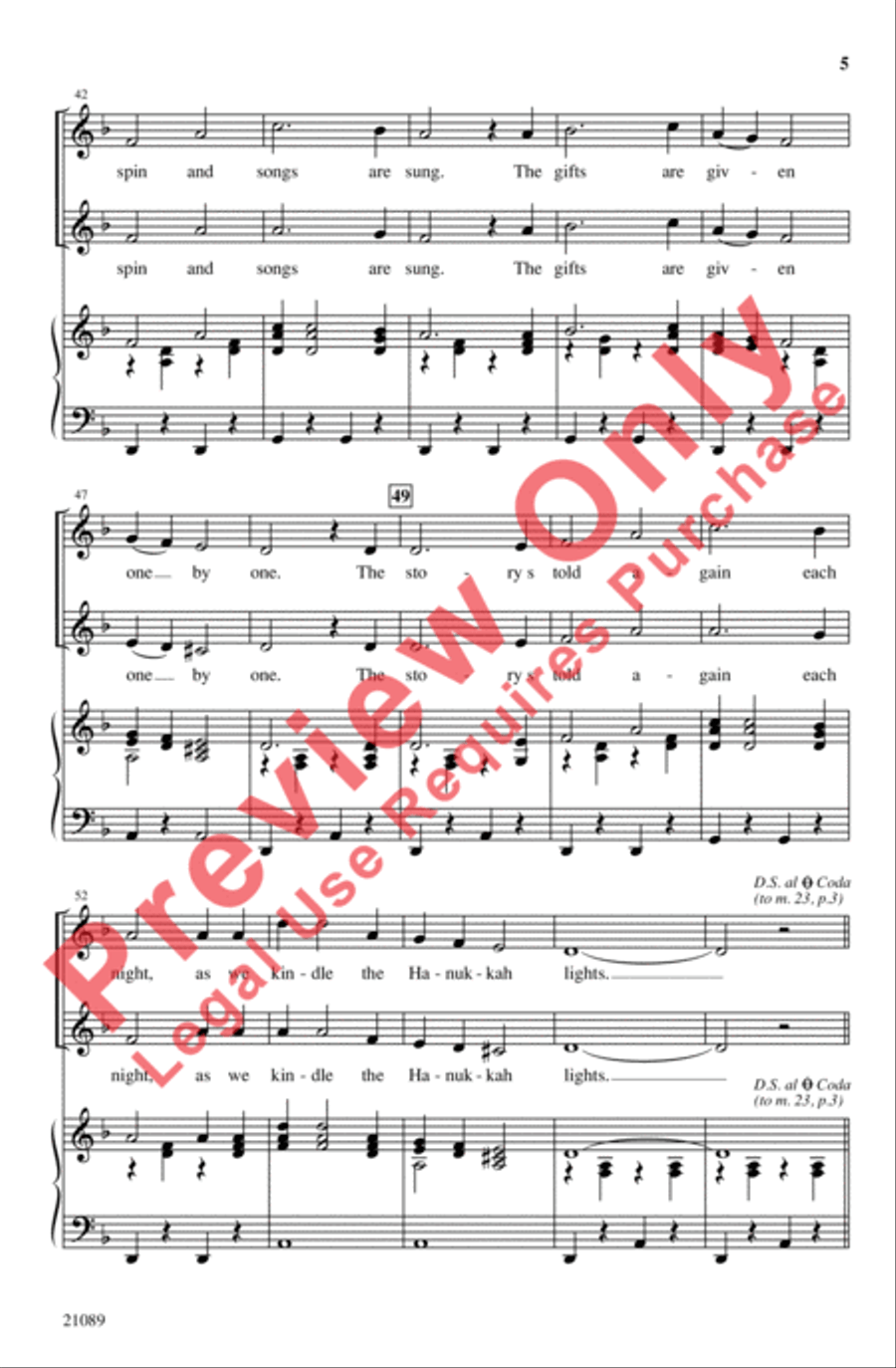 Kindle the Hanukkah Lights 2-Part scores gallery preview page 5