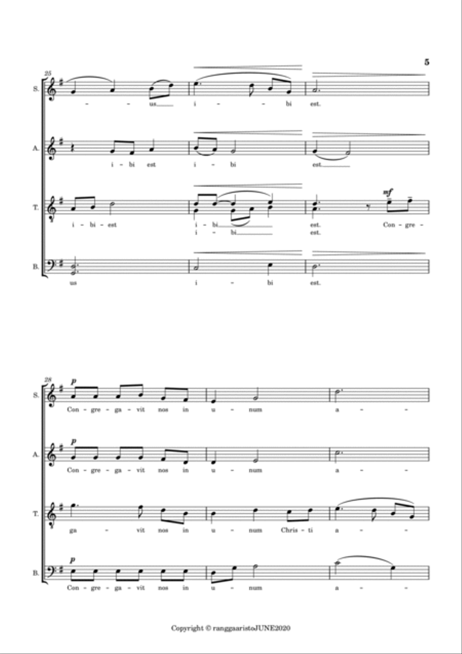 Ubi Caritas Et Amor Divisi scores gallery preview page 5