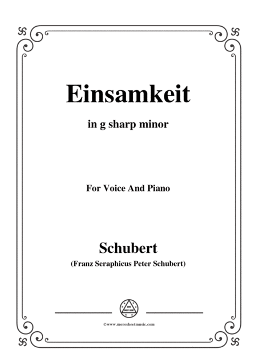 Schubert-Einsamkeit,from 'Winterreise',Op.89(D.911) No.12,in g sharp minor,for Voice&Pno Voice scores gallery preview page 1