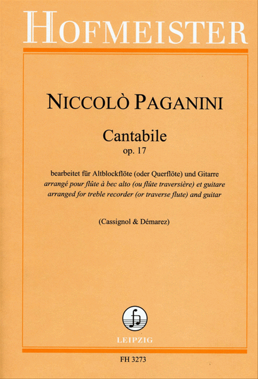 Cantabile, op. 17 Flute scores gallery preview page 1