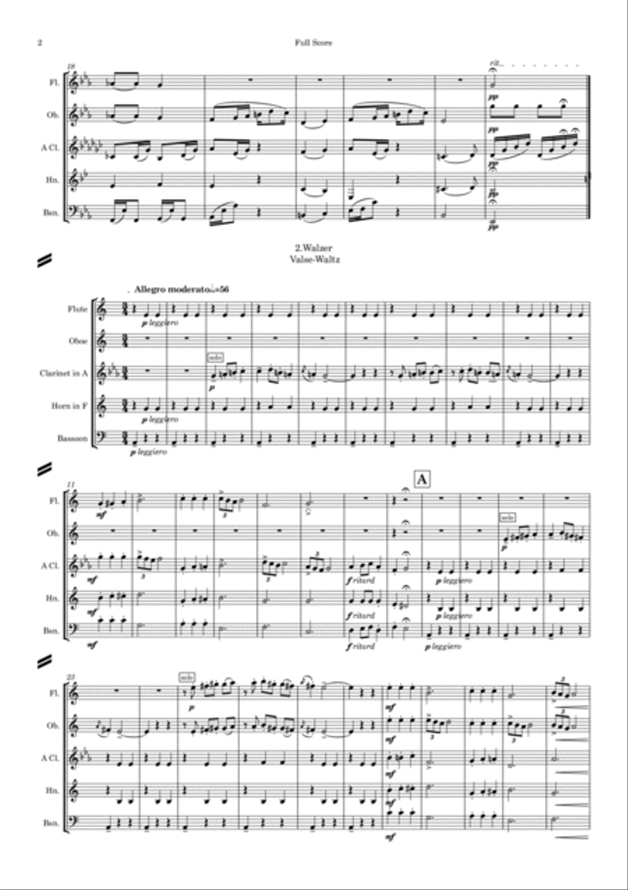 Grieg: Lyric Pieces Op.12 - wind quintet Grieg: Lyric Pieces Op.12 - wind quintet Woodwind Quintet scores gallery preview page 3