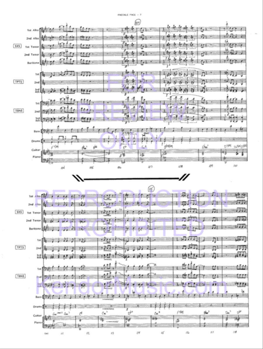 Freckle Face (Full Score) Jazz Ensemble scores gallery preview page 9