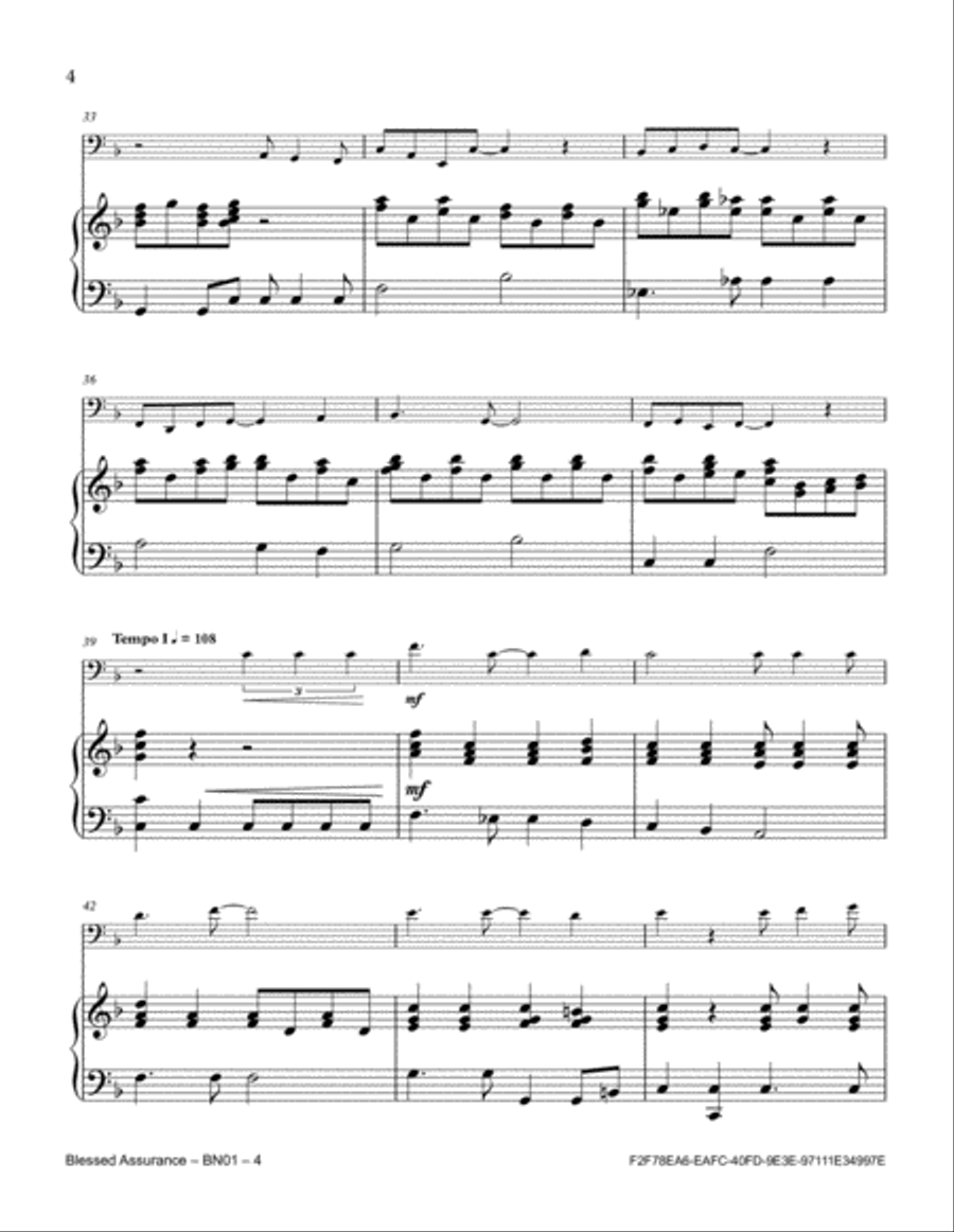 Blessed Assurance Bassoon scores gallery preview page 4