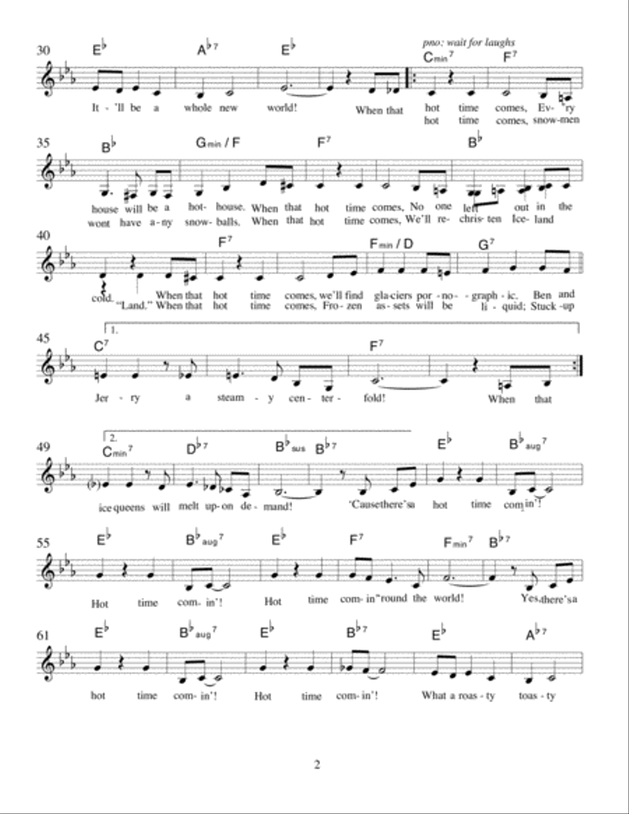 Hot Time Comin’ Hot Time Comin’ Piano, Vocal, Guitar scores gallery preview page 2
