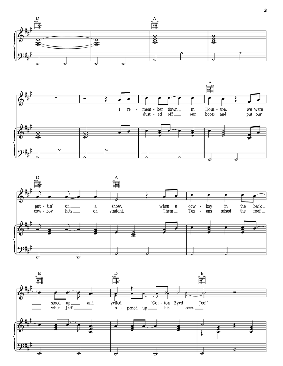 If You're Gonna Play In Texas (You Gotta Have A Fiddle In The Band) Piano, Vocal, Guitar scores gallery preview page 3