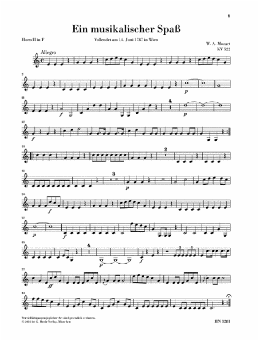A Musical Joke K. 522 Horn scores gallery preview page 7