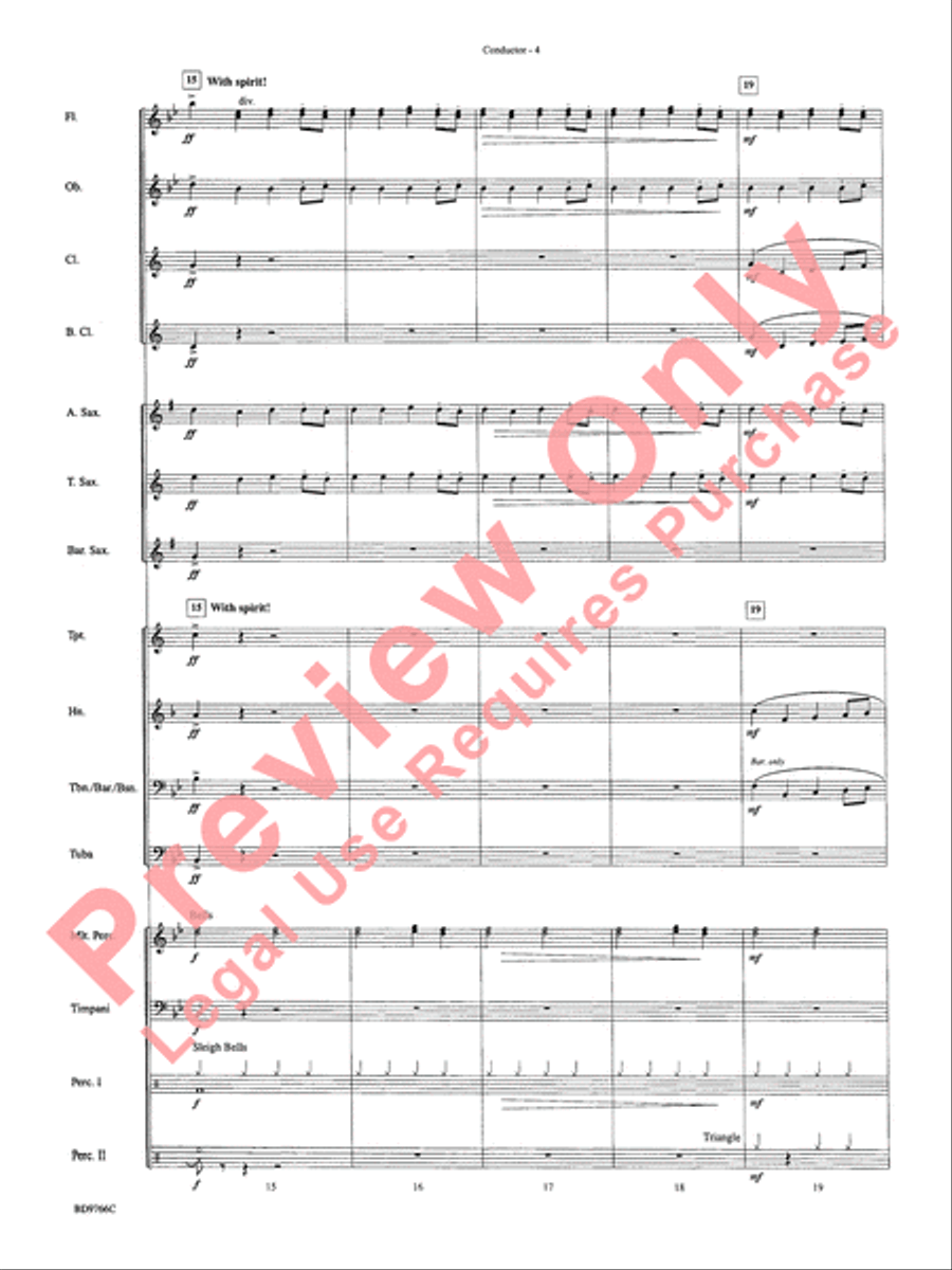 Glorioso (A Fanfare and Procession for Band) Concert Band scores gallery preview page 7