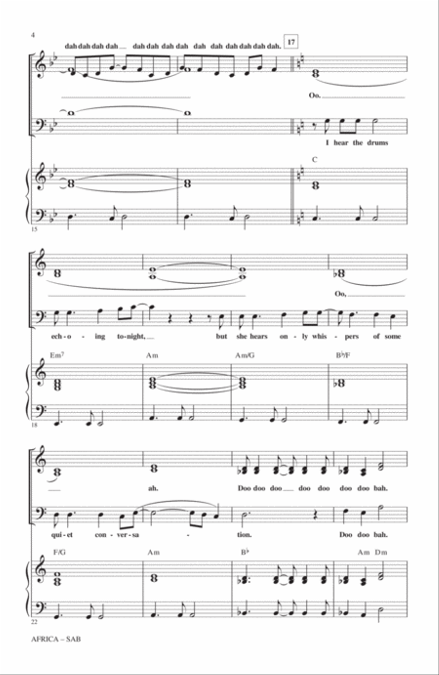 Africa (arr. Roger Emerson) 3-Part scores gallery preview page 2