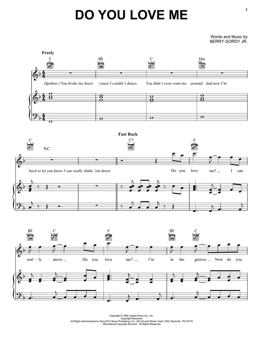 Do You Love Me Piano, Vocal, Guitar scores gallery preview page 1