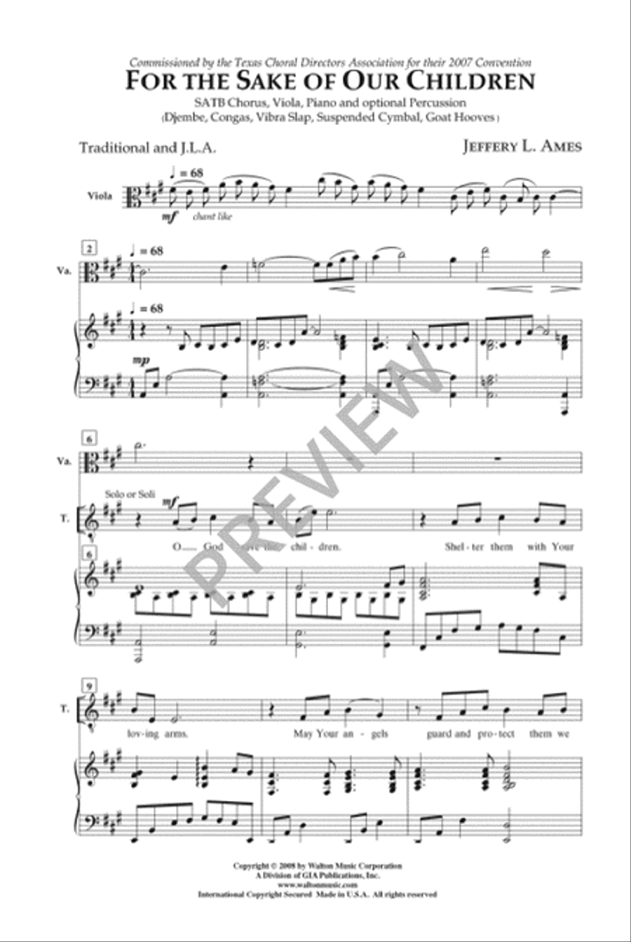 For the Sake of Our Children 4-Part scores gallery preview page 4