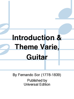 Book cover for Introduction & Theme Varie, Guitar