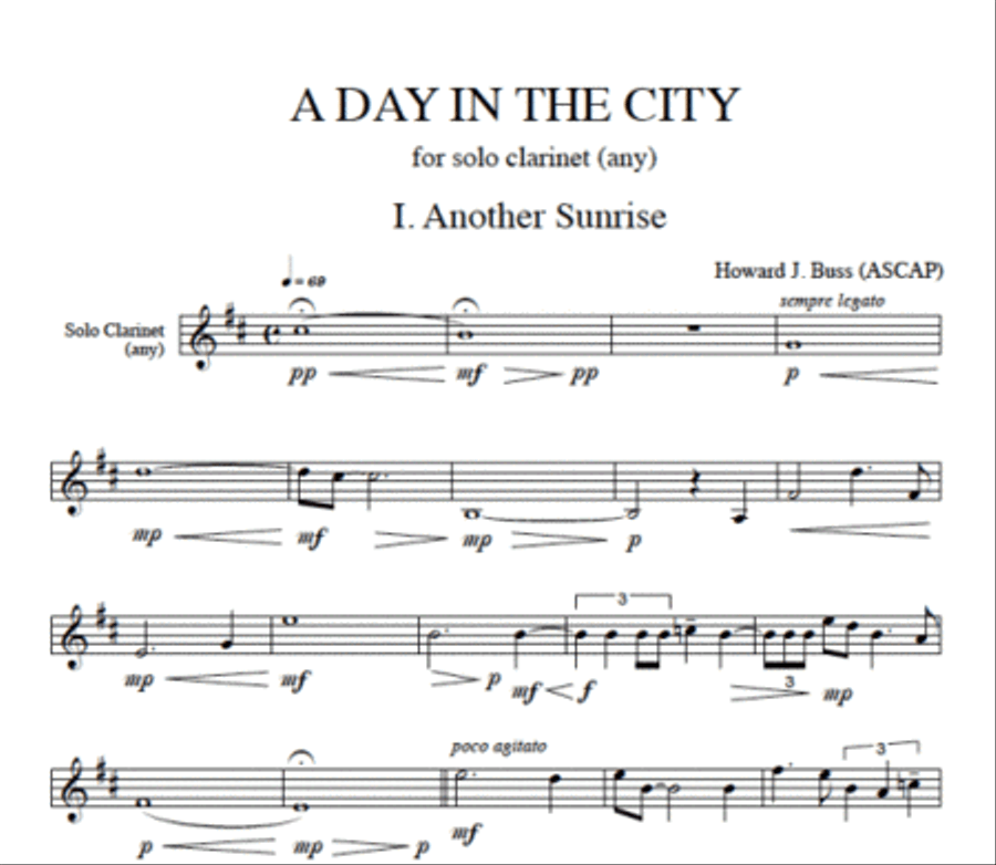 A Day in the City Clarinet Solo scores gallery preview page 2