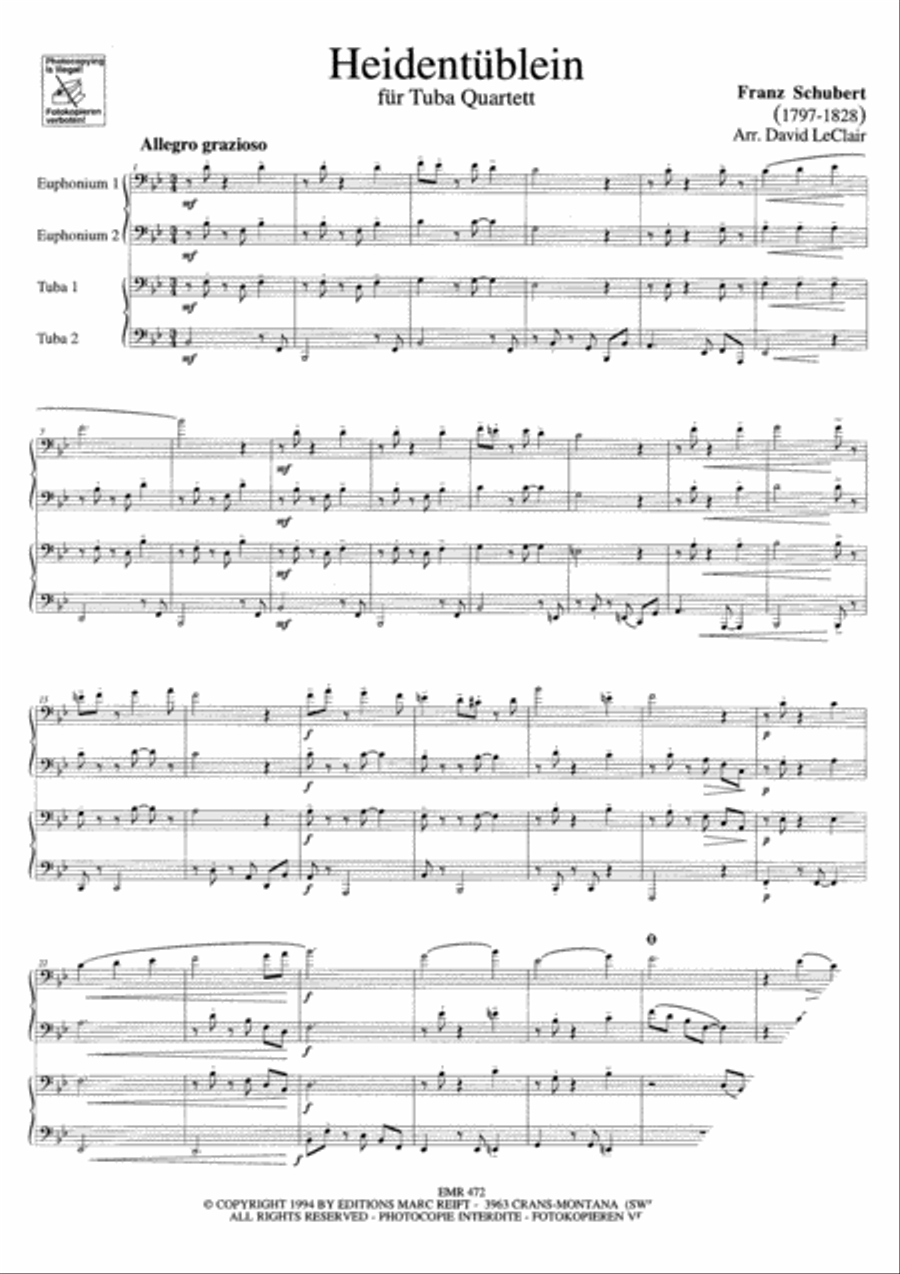 Heidentublein Tuba Quartet scores gallery preview page 4