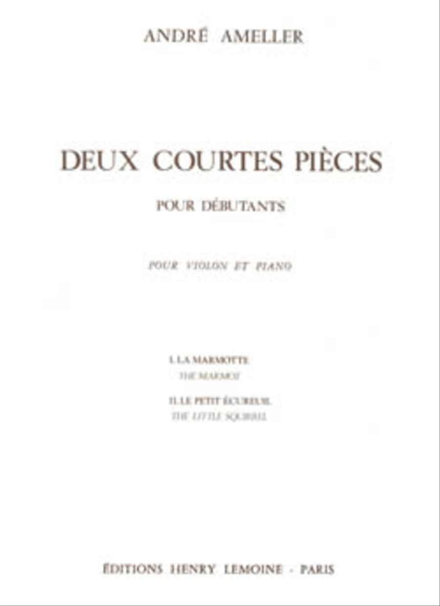 Courtes Pieces (2) Violin Solo scores gallery preview page 1