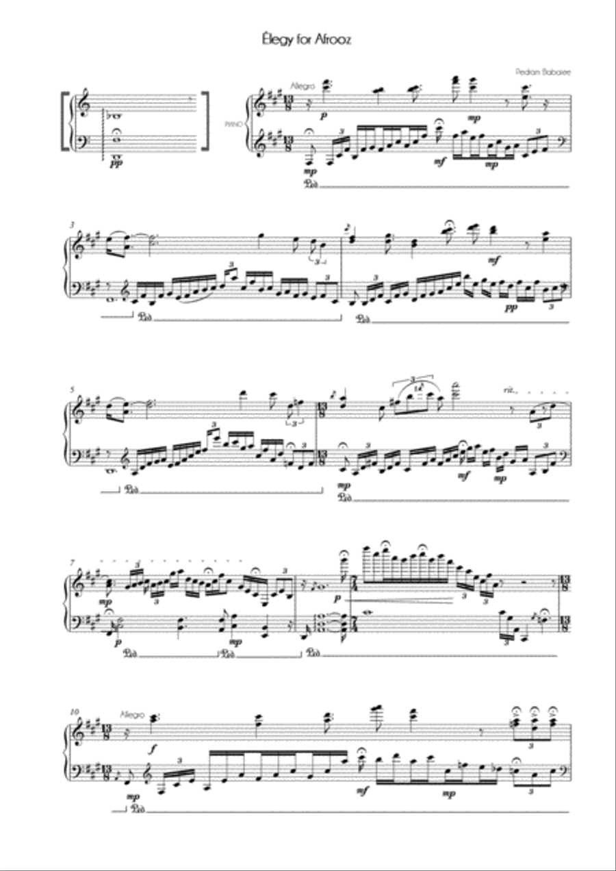 Élegy for Afrooz Piano Solo scores gallery preview page 3