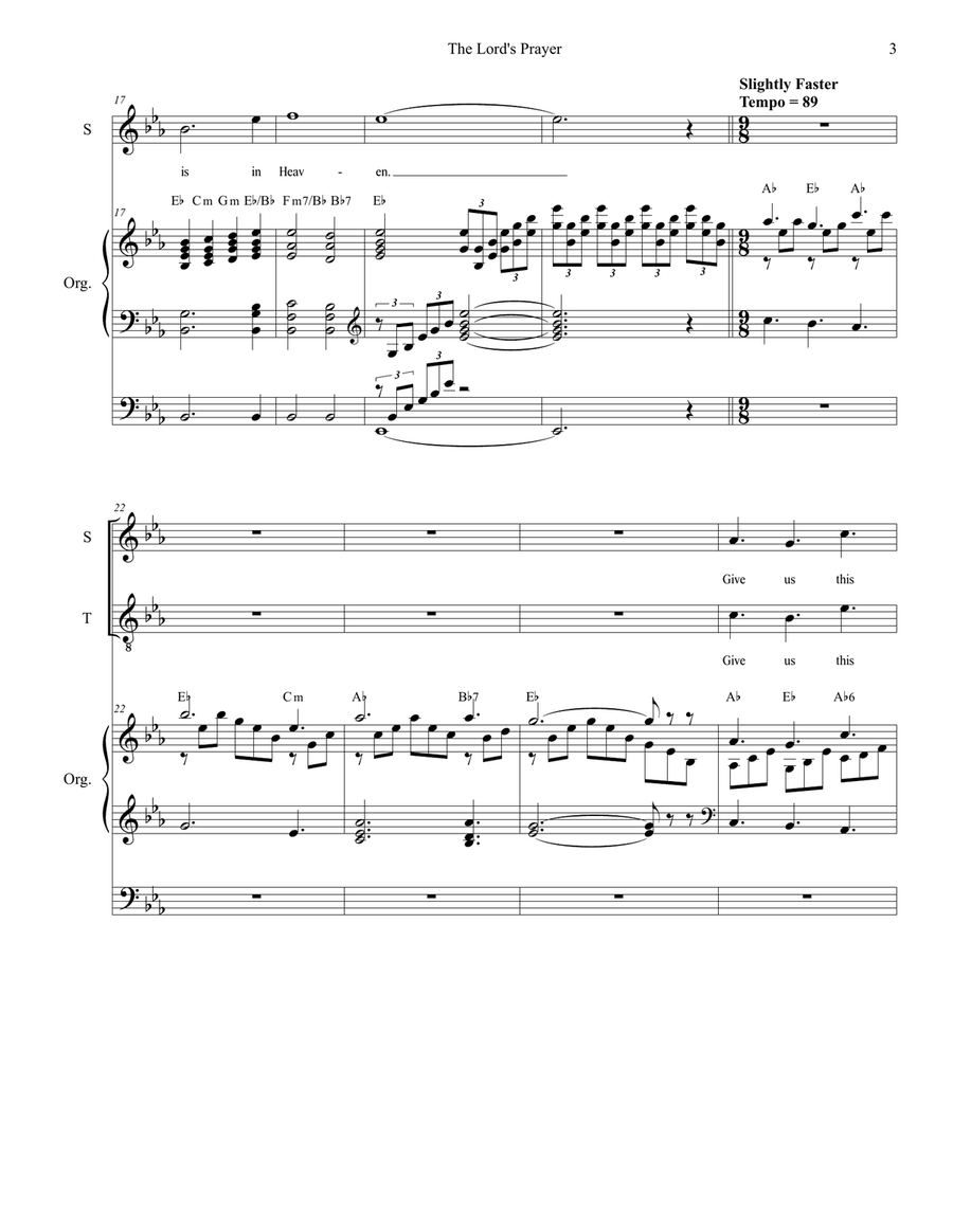 The Lord's Prayer Vocal Duet scores gallery preview page 3