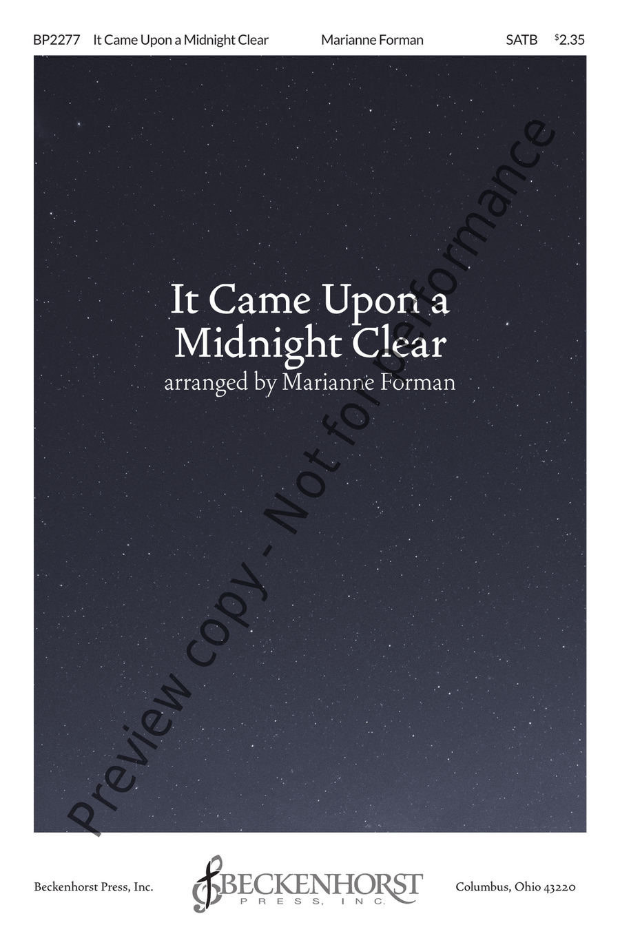 It Came Upon a Midnight Clear 4-Part scores gallery preview page 2
