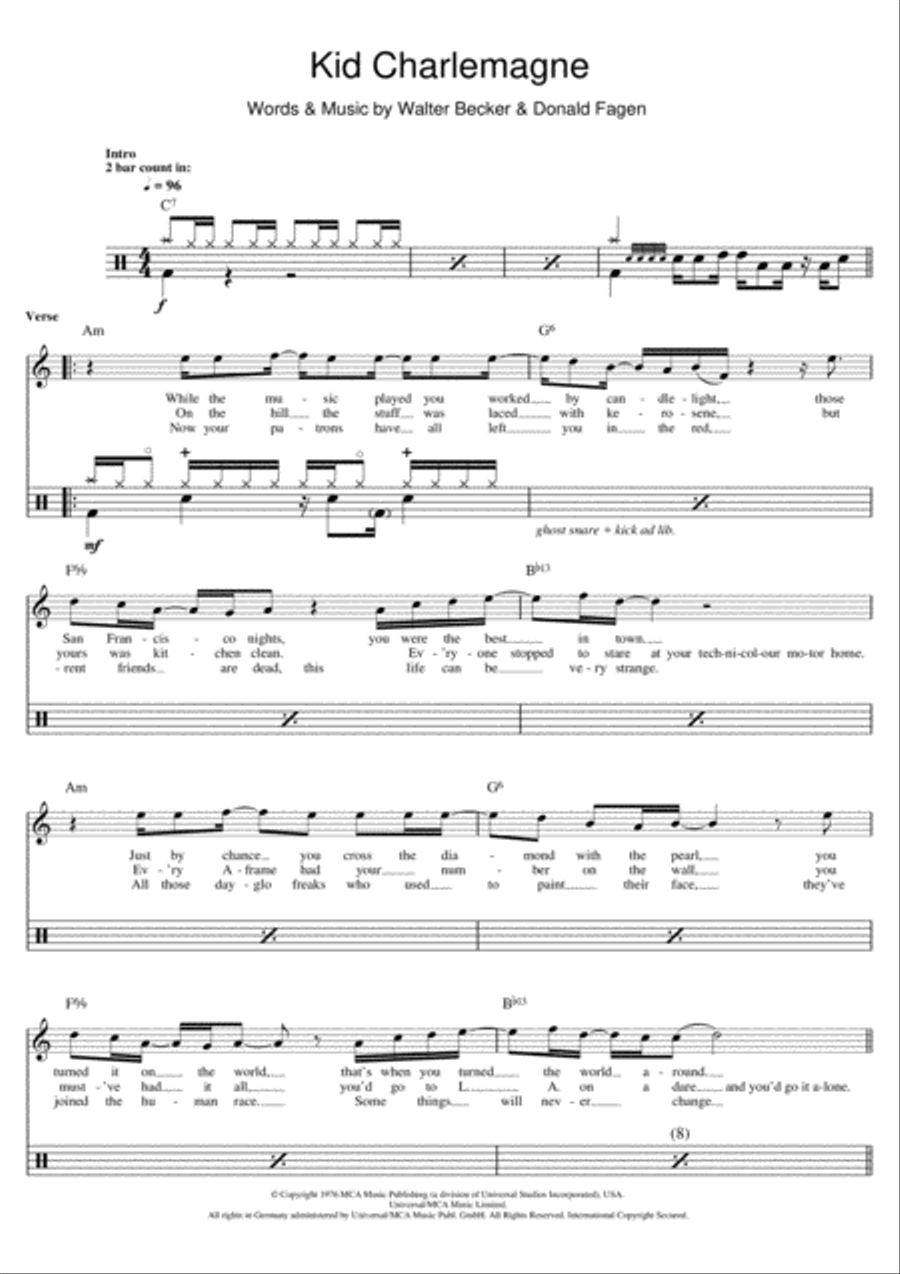 Kid Charlemagne Drums scores gallery preview page 1