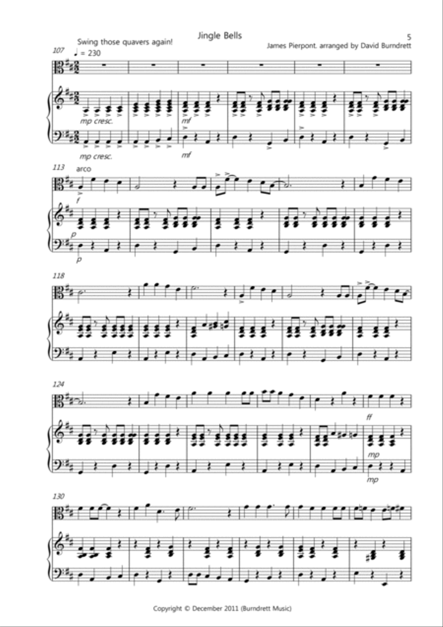3 Jazzy Christmas Pieces for Viola and Piano Piano scores gallery preview page 5