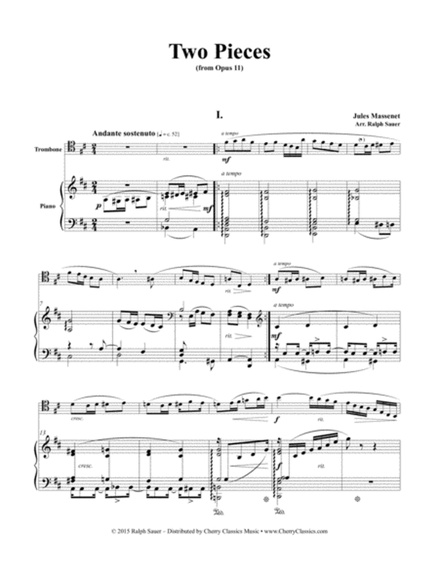 Two Pieces from Opus 11 for Trombone & Piano