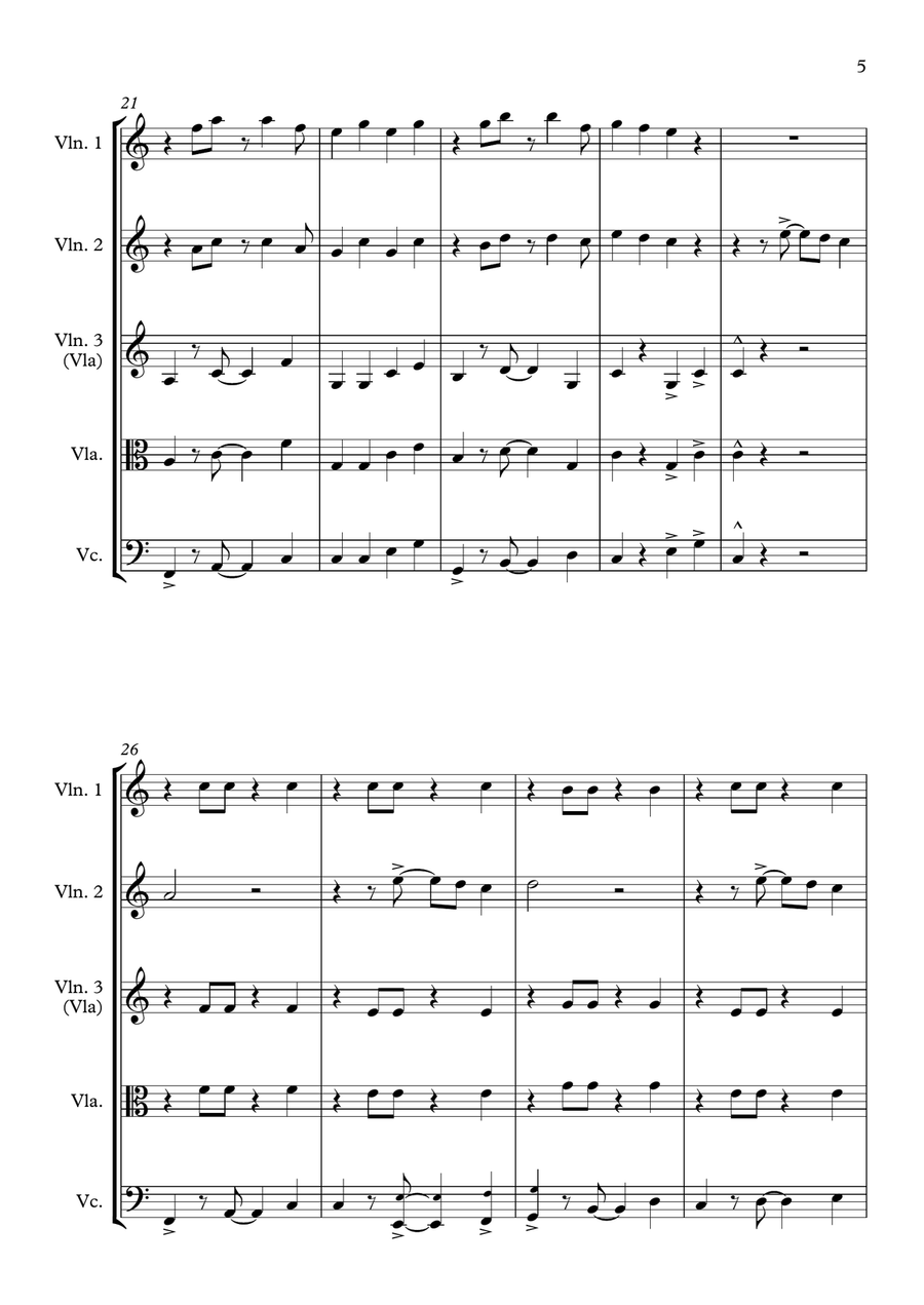 Under The Sea String Quartet scores gallery preview page 5