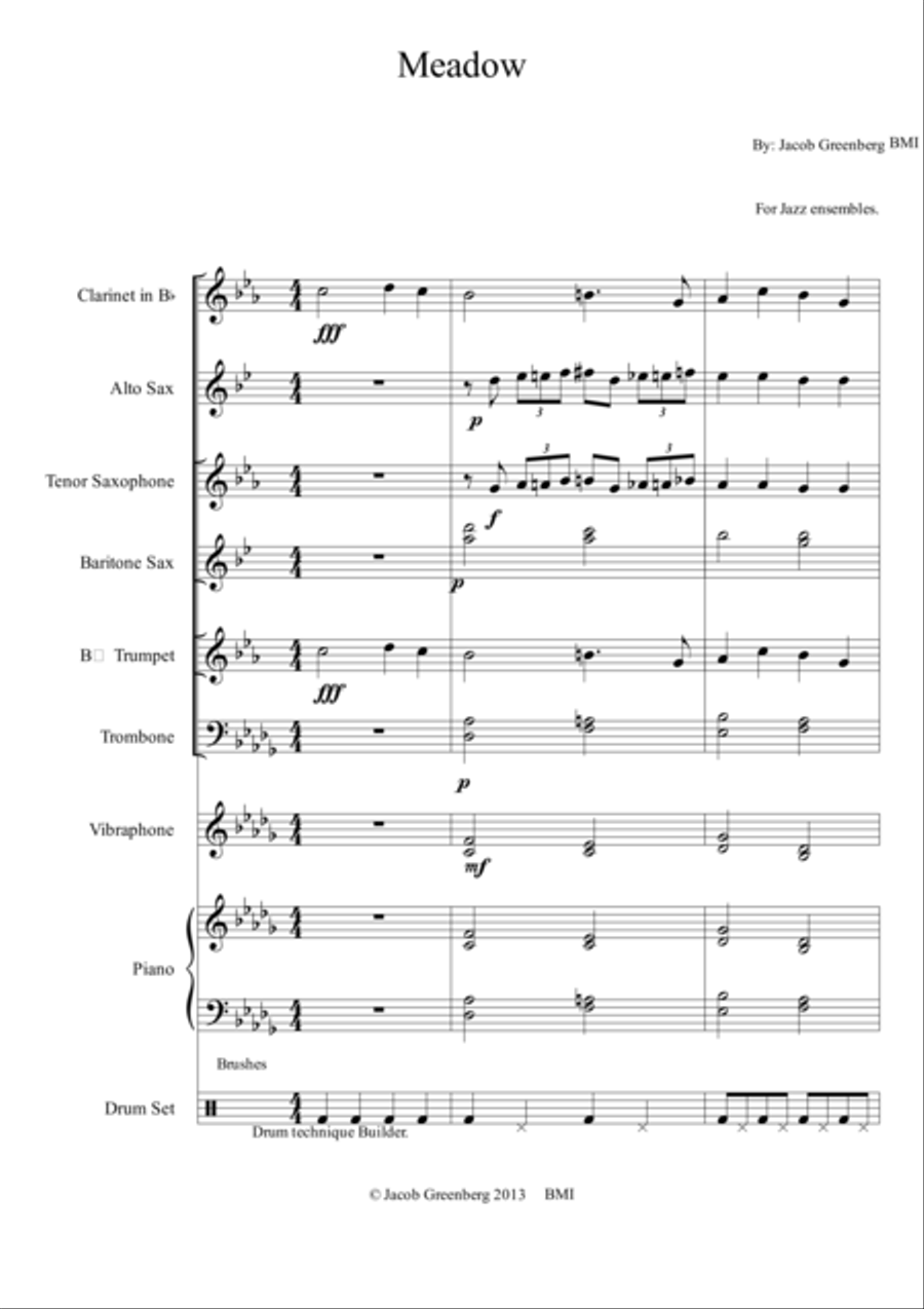 Meadow Meadow Jazz Ensemble scores gallery preview page 1