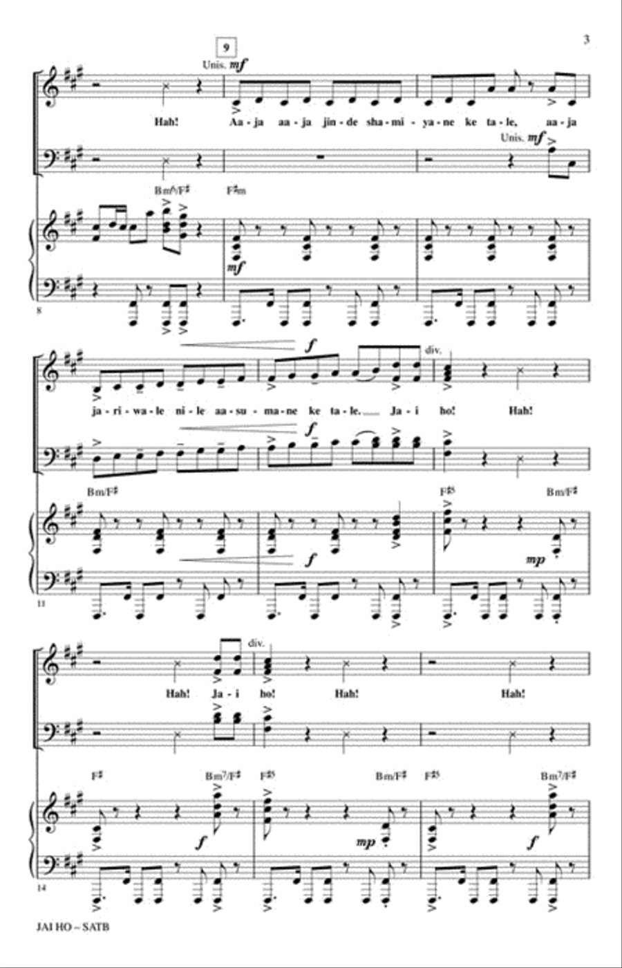 Jai Ho (from The Motion Picture Slumdog Millionaire) Choir scores gallery preview page 3