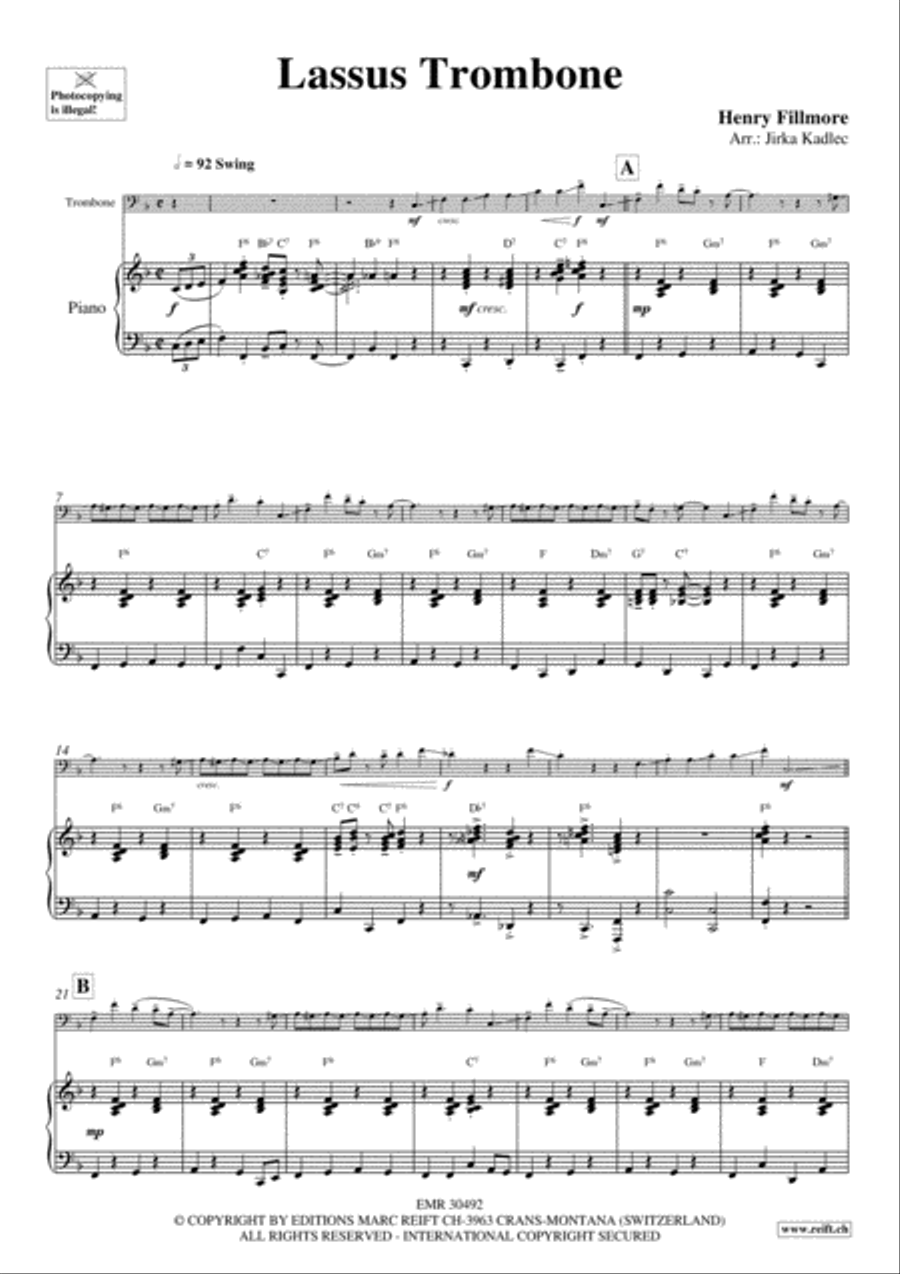 Lassus Trombone Piano Accompaniment scores gallery preview page 3