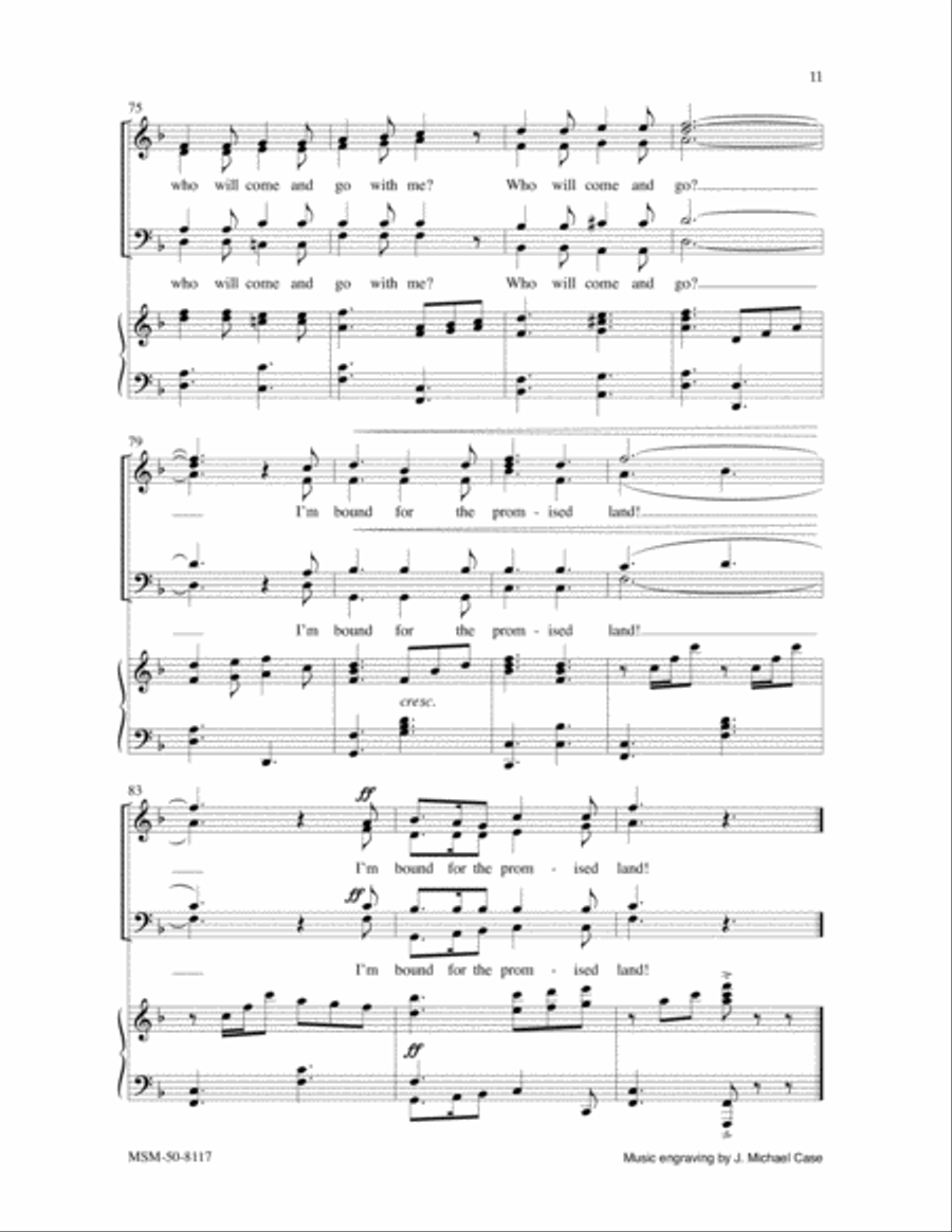 On Jordan's Stormy Banks I Stand 4-Part scores gallery preview page 6