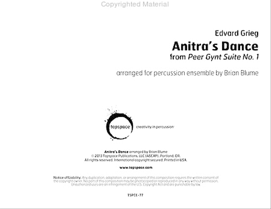 Anitra's Dance Anitra's Dance Percussion Ensemble scores gallery preview page 2