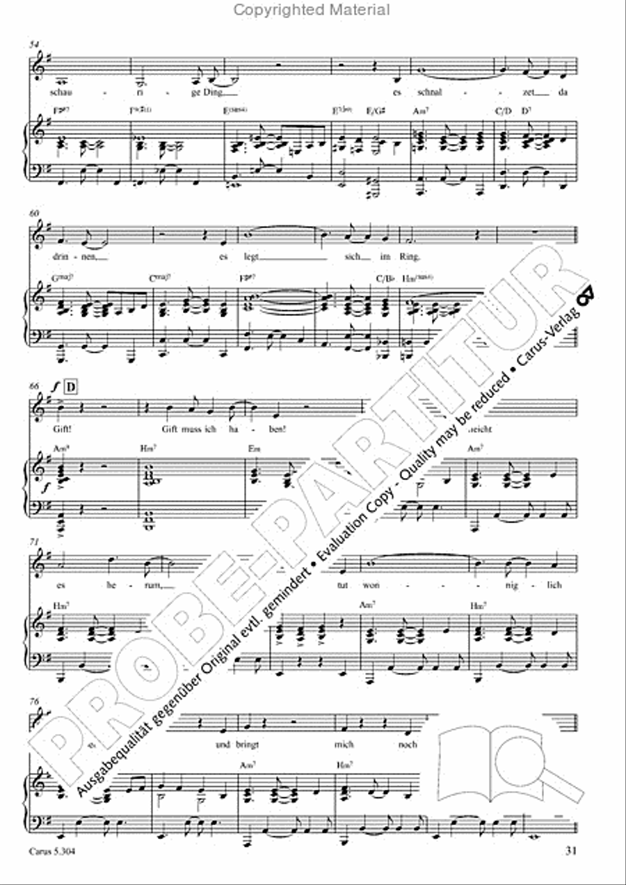 Schindler: Rosenzeit. Ein Liederzyklus uber die Liebe. Chansons fur Singstimme und Klavier Piano scores gallery preview page 32