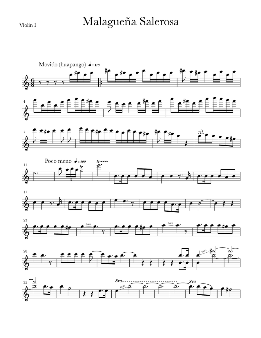 Malaguena Salerosa String Quartet scores gallery preview page 5