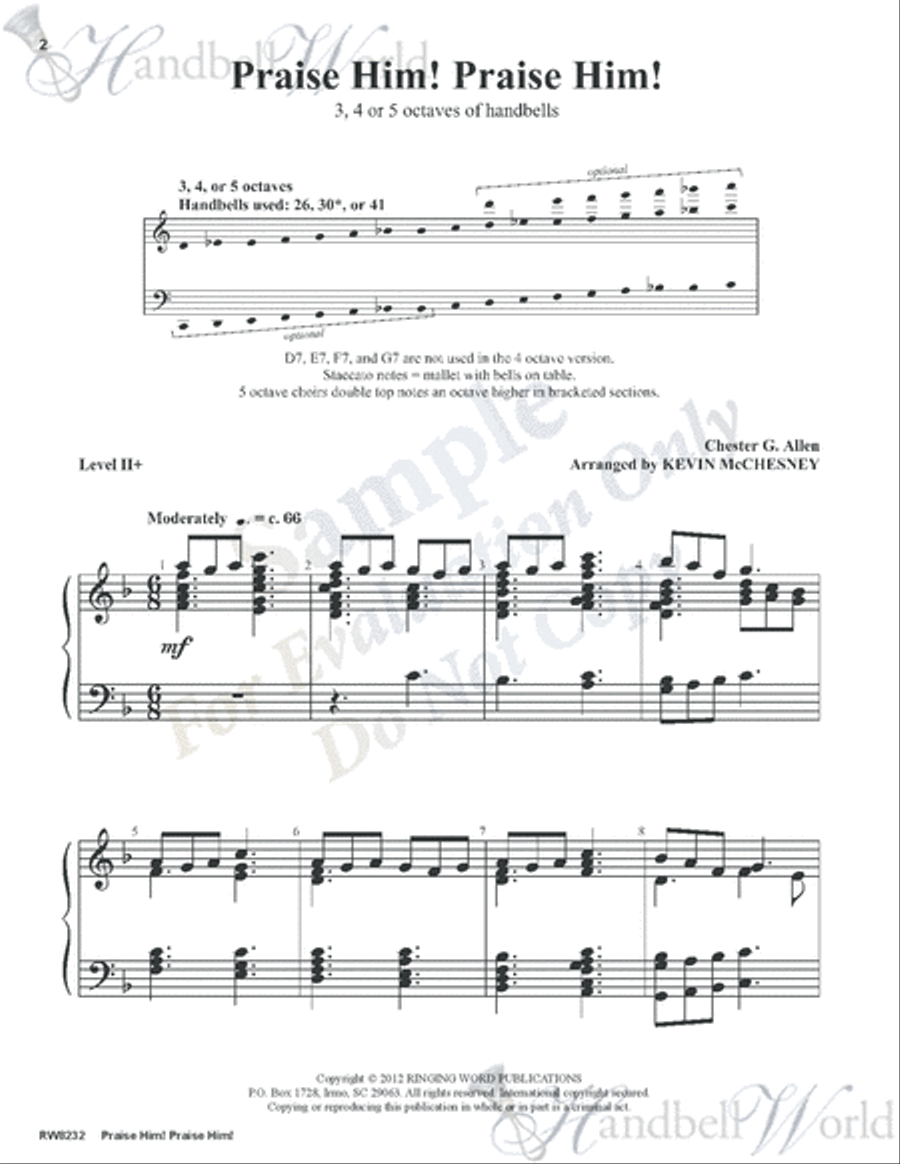 Praise Him! Praise Him! 5-Octaves scores gallery preview page 2