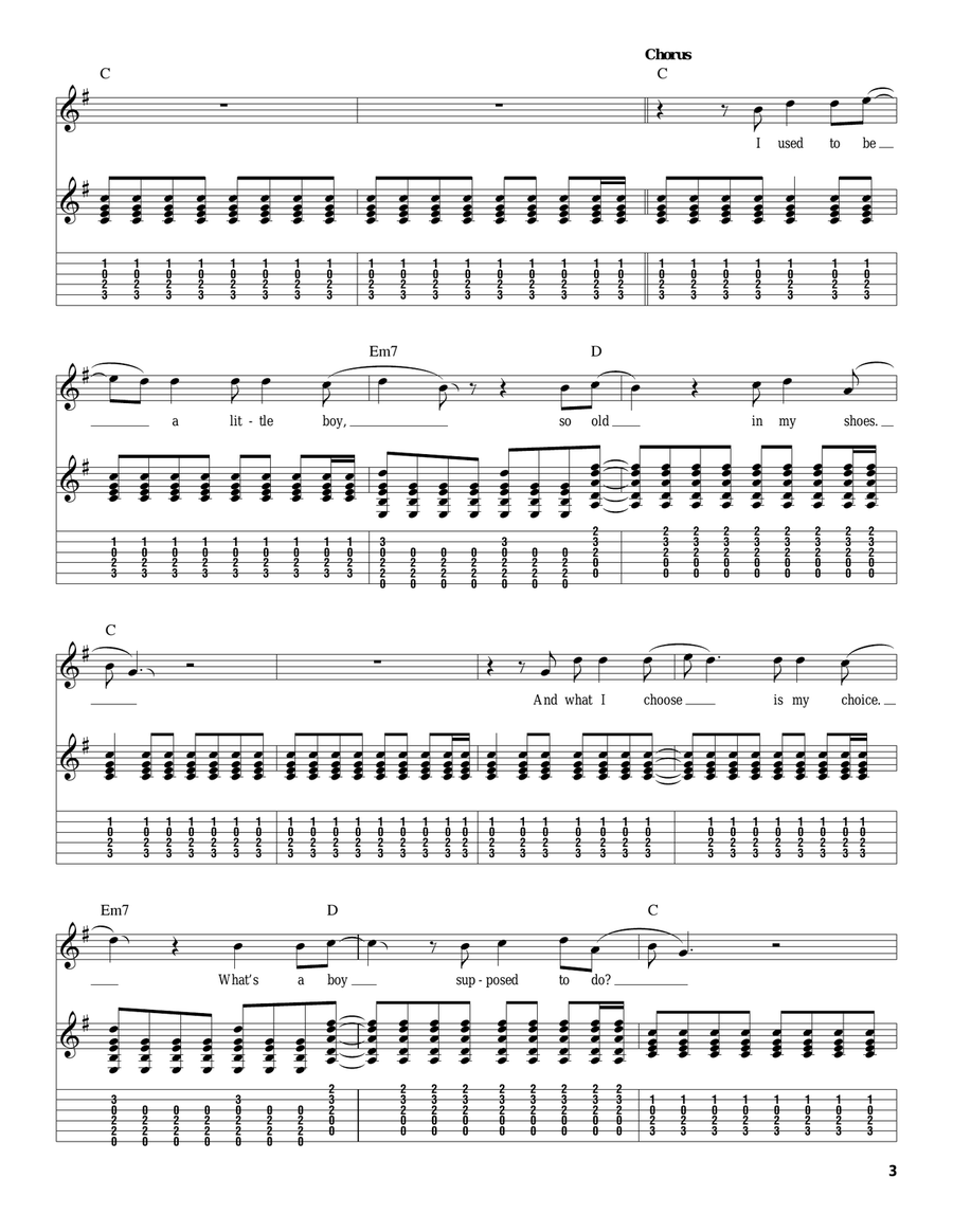 Disarm Guitar Tablature scores gallery preview page 3