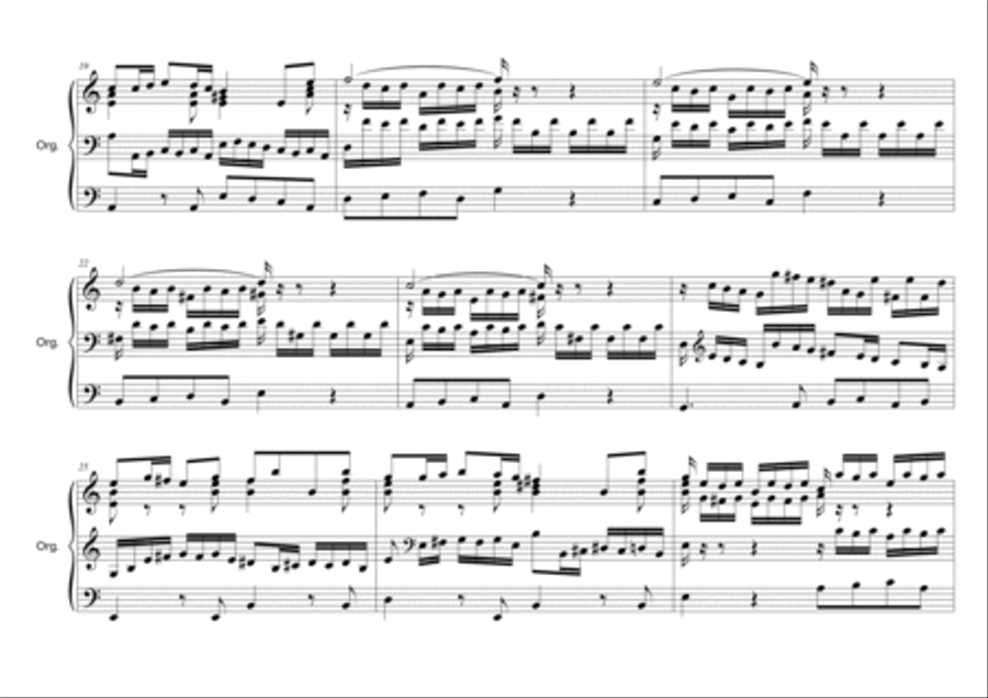 ORGAN CONCERTO No.4 in C Major - BWV 595 - 1st. Movement of a Concerto by Prince Johann Ernst's of Organ Solo scores gallery preview page 3