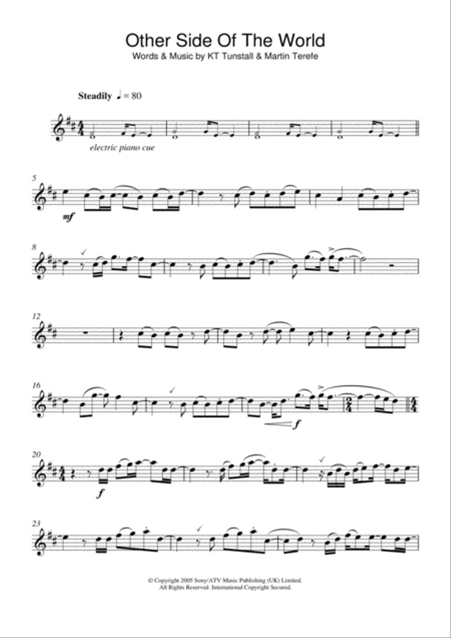 Other Side Of The World Flute Solo scores gallery preview page 1