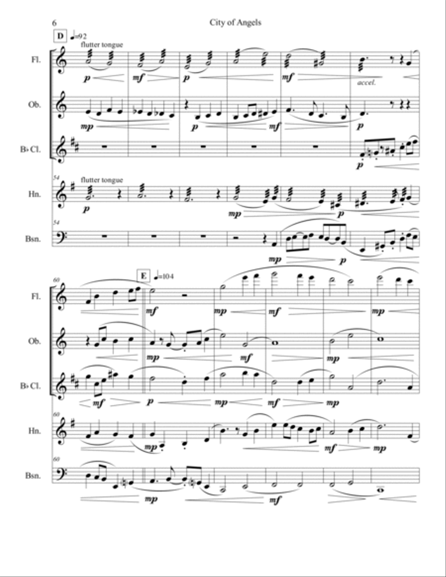 City of Angels Woodwind Quintet scores gallery preview page 6