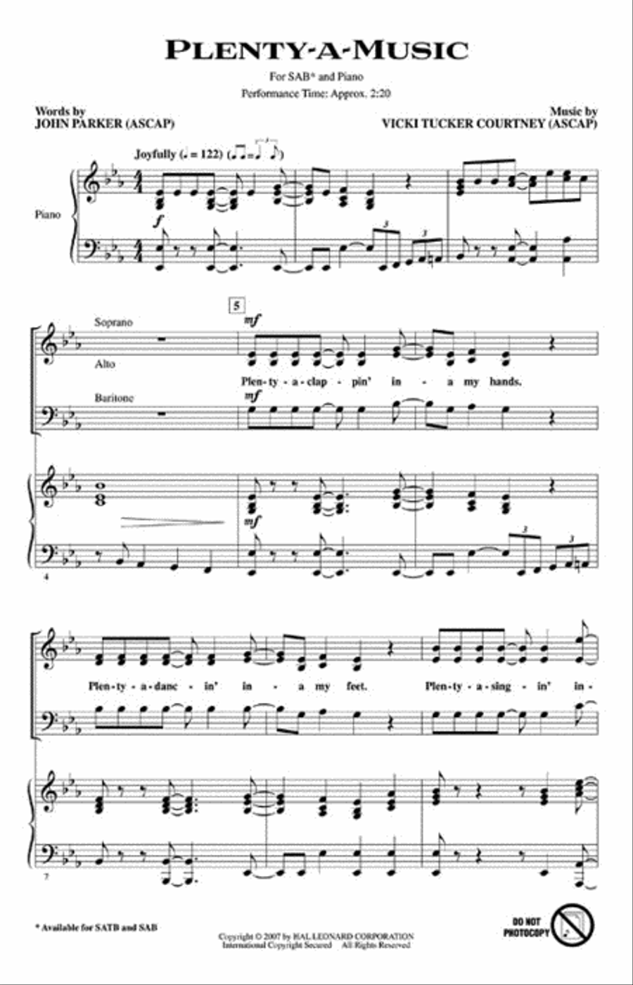 Plenty-a-Music 3-Part scores gallery preview page 2