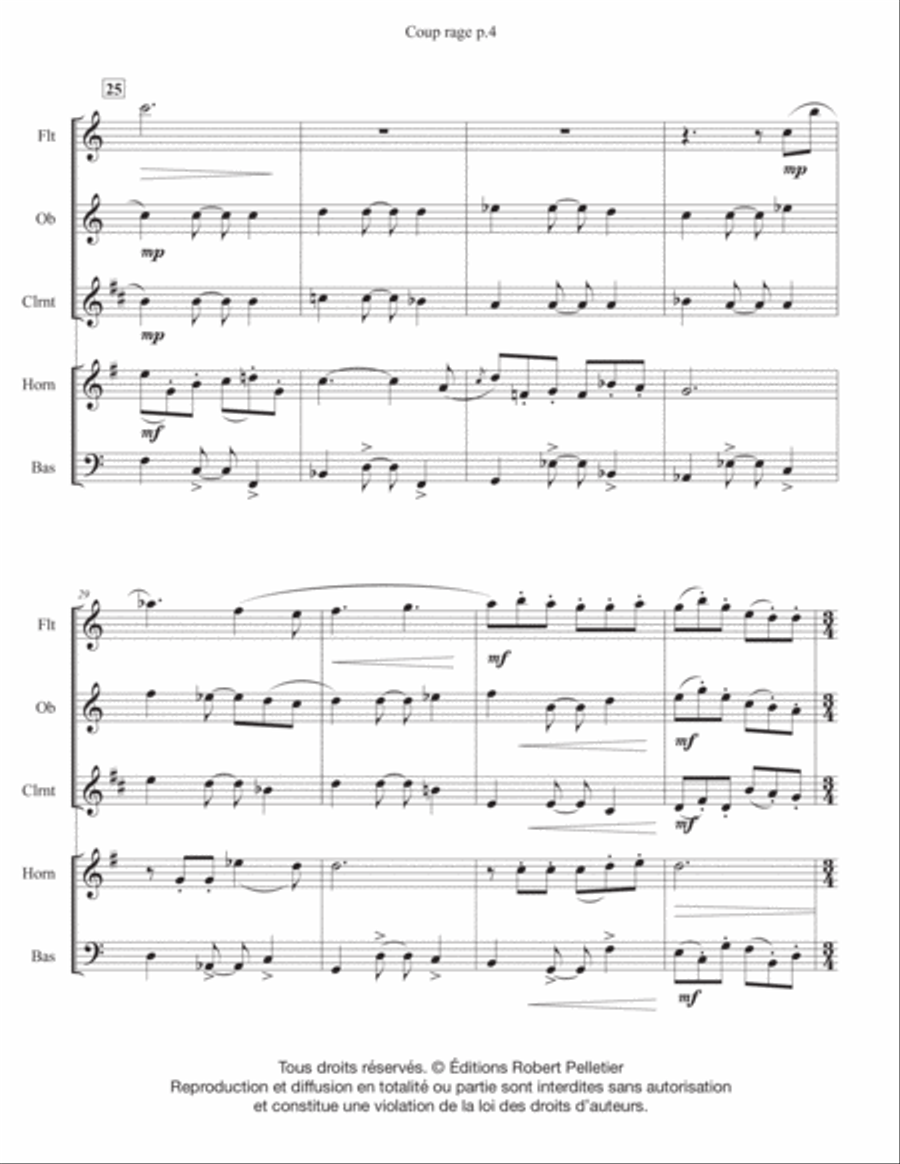 Coup Rage Coup Rage Woodwind Quintet scores gallery preview page 4